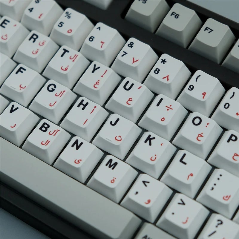Bluejw White Black Arabic Keycaps - Dye Sub PBT, 141 Keys, Cherry Profile - Gaming Keyboard Keycaps Set for 64/87/104/108 MX Switches - Image 4